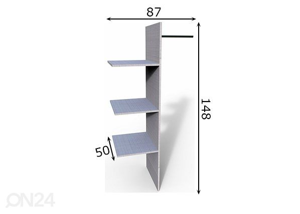 Riidekapijaotus 956 (90 cm) mõõdud