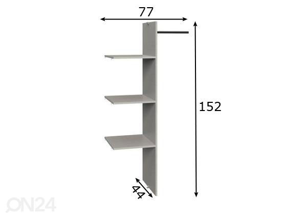 Riidekapijaotus MRK 888 (77 cm) mõõdud