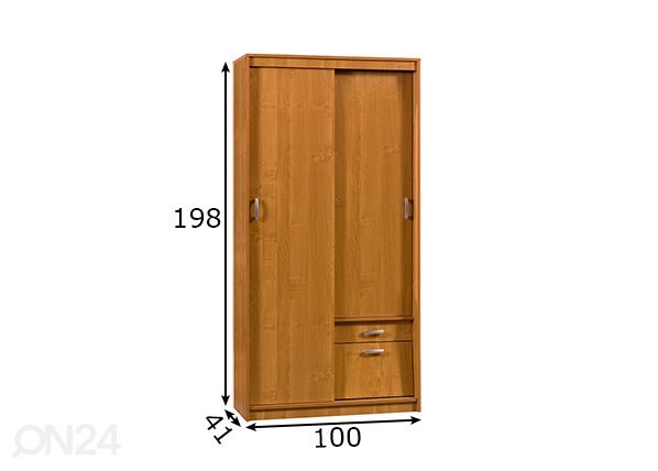 Riidekapp 100 cm mõõdud