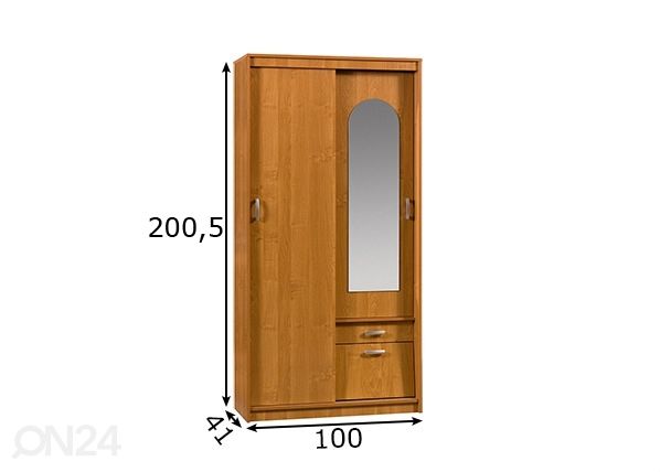 Riidekapp 100 cm mõõdud