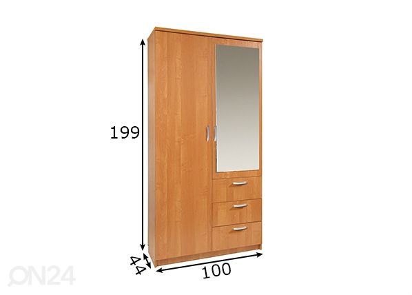 Riidekapp 100x44 cm mõõdud