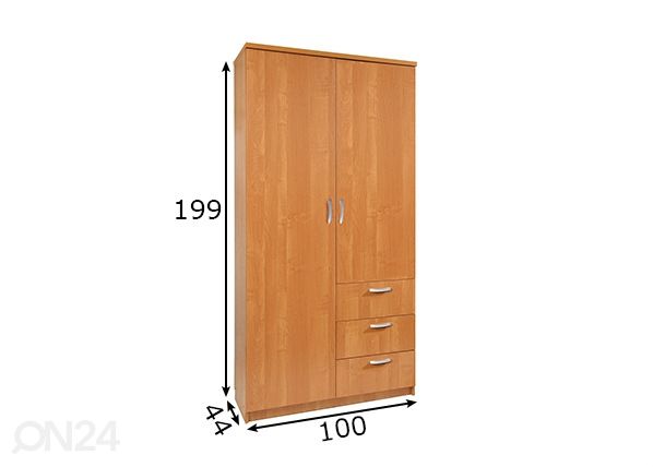 Riidekapp 100x44 cm mõõdud