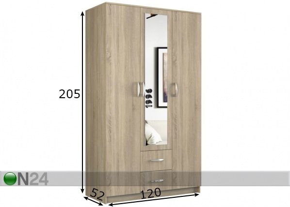 Riidekapp 120 cm mõõdud
