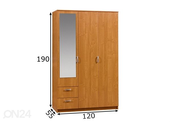 Riidekapp 120 cm mõõdud