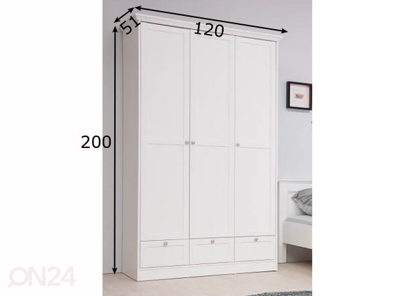 Riidekapp 120 cm mõõdud