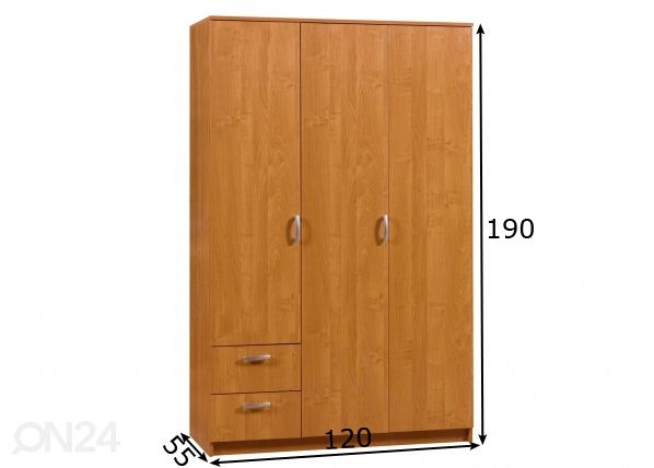 Riidekapp 120 cm mõõdud
