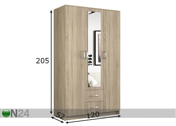 Riidekapp 120cm mõõdud