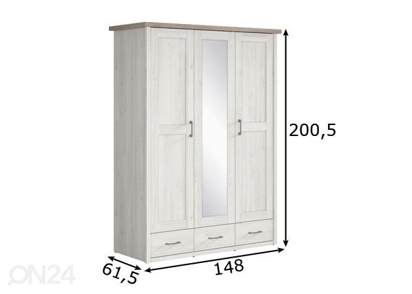 Riidekapp 148 cm mõõdud
