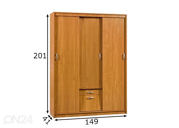 Riidekapp 149 cm mõõdud