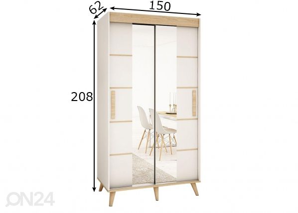 Riidekapp 150 cm mõõdud