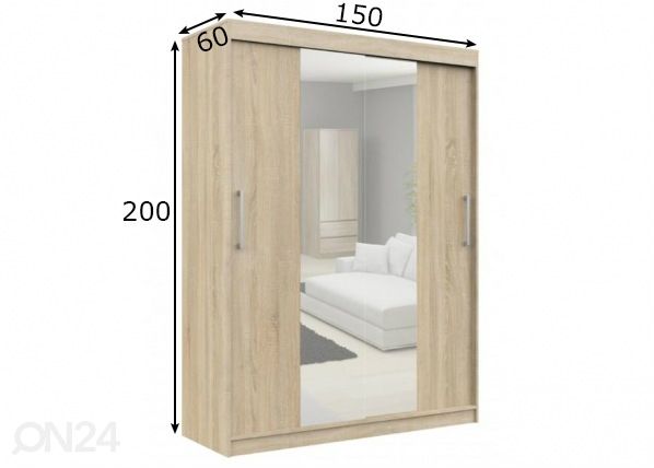 Riidekapp 150 cm mõõdud