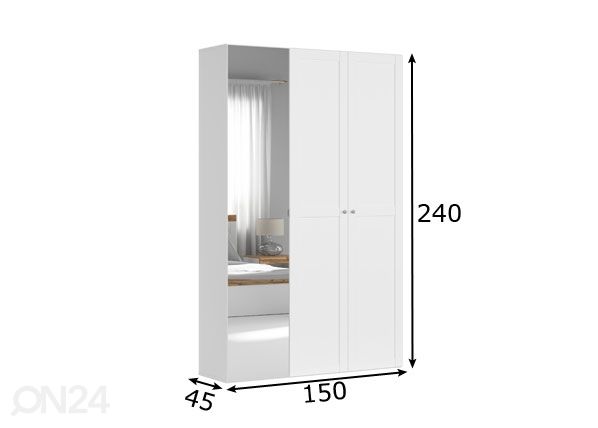 Riidekapp 150 cm mõõdud