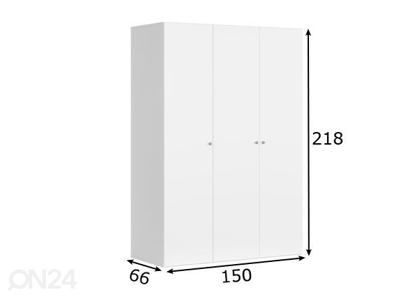 Riidekapp 150 cm mõõdud