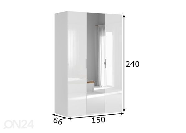 Riidekapp 150 cm mõõdud