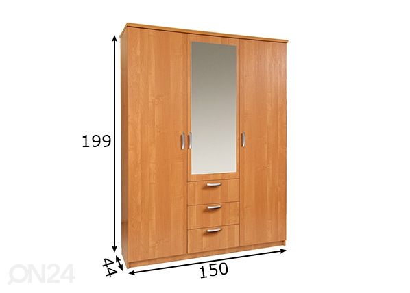 Riidekapp 150x44 cm mõõdud