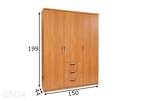 Riidekapp 150x44 cm mõõdud