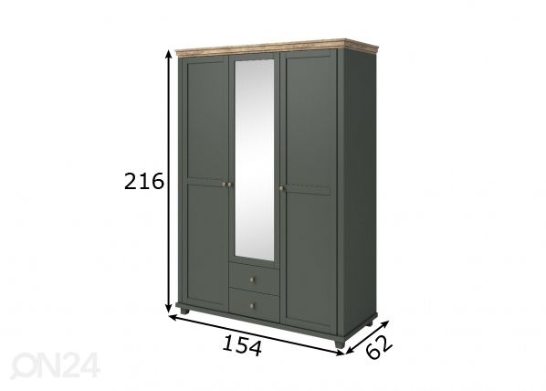 Riidekapp 154 cm mõõdud