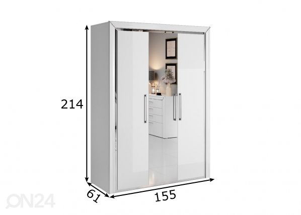 Riidekapp 155 cm mõõdud