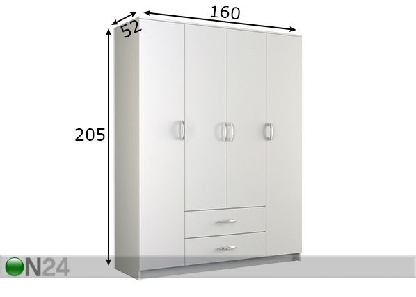 Riidekapp 160 cm mõõdud