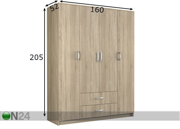 Riidekapp 160 cm mõõdud