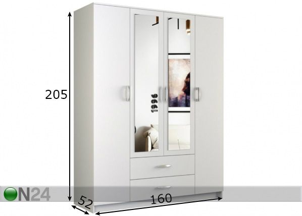 Riidekapp 160 cm mõõdud