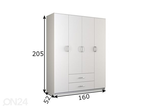 Riidekapp 160 cm mõõdud