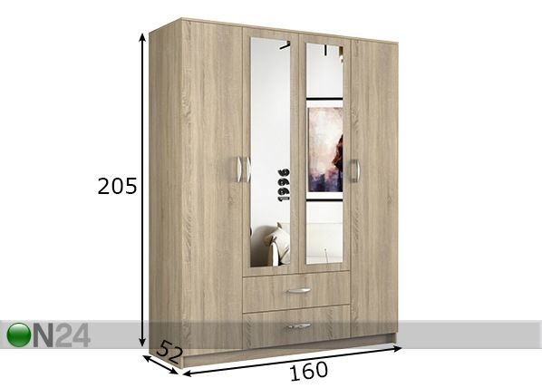 Riidekapp 160cm mõõdud