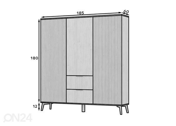 Riidekapp 185 cm mõõdud