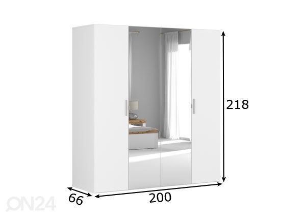 Riidekapp 200 cm mõõdud