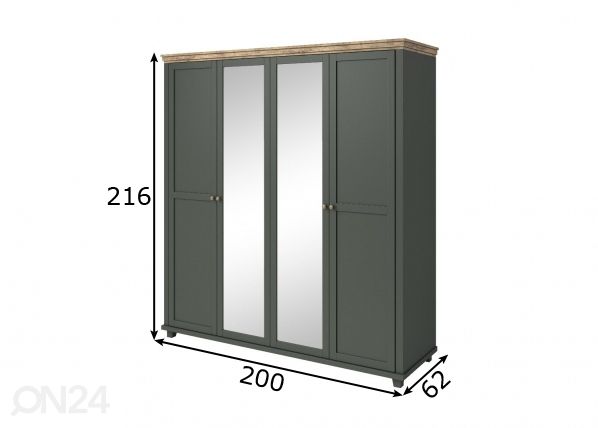 Riidekapp 200 cm mõõdud