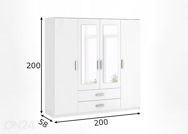 Riidekapp 200cm mõõdud