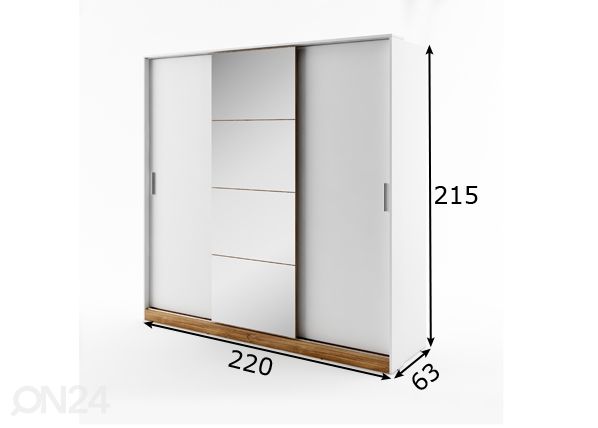 Riidekapp 220 cm mõõdud