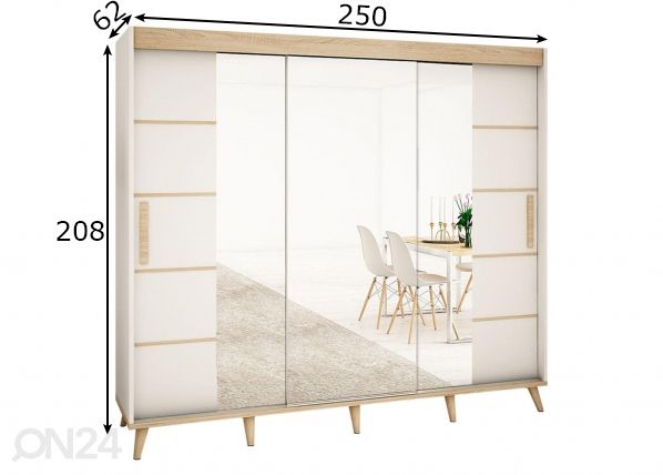 Riidekapp 250 cm mõõdud