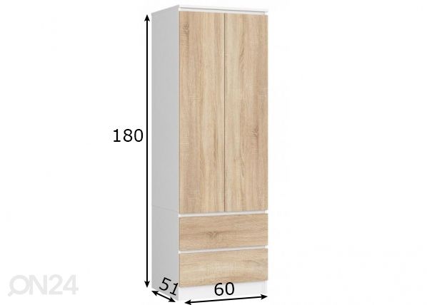 Riidekapp 60 cm mõõdud