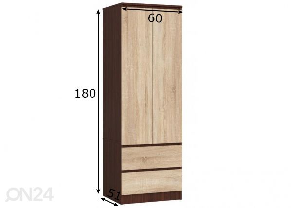 Riidekapp 60cm mõõdud