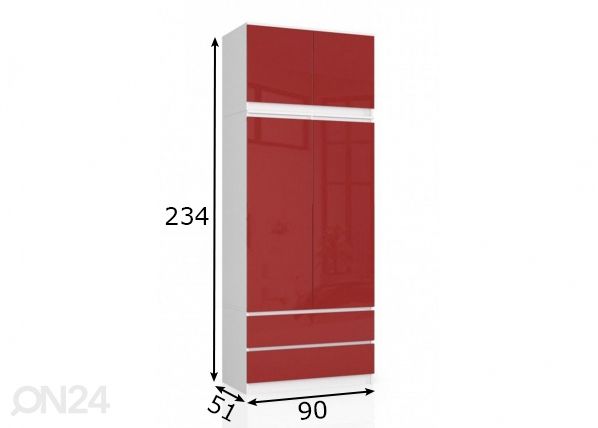 Riidekapp 90 cm mõõdud