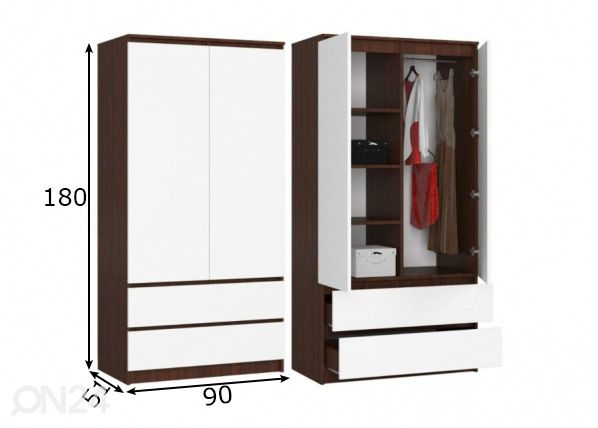 Riidekapp 90 cm mõõdud