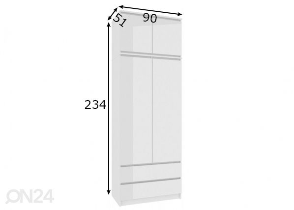 Riidekapp 90 cm mõõdud
