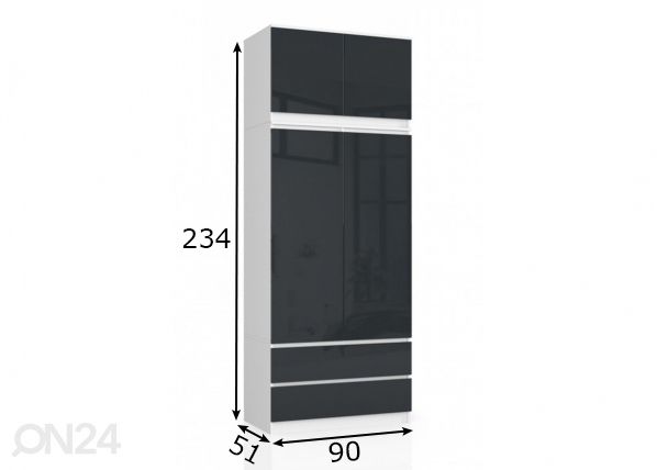 Riidekapp 90 cm mõõdud