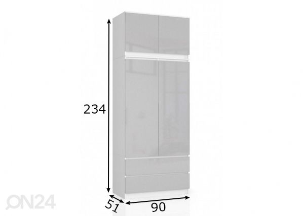 Riidekapp 90 cm mõõdud