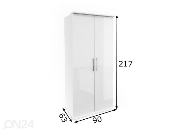 Riidekapp 90 cm mõõdud