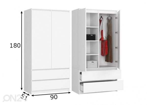 Riidekapp 90cm mõõdud
