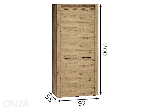 Riidekapp Artis 92cm mõõdud