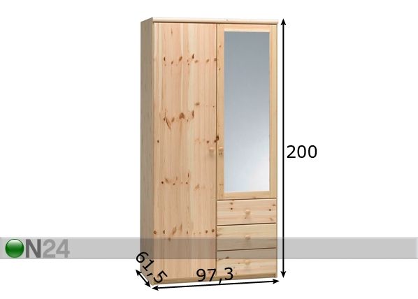 Riidekapp Axel 136 mõõdud