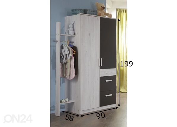 Riidekapp Cariba mõõdud