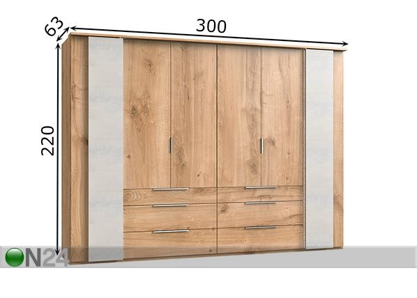 Riidekapp Chicago 300 cm mõõdud
