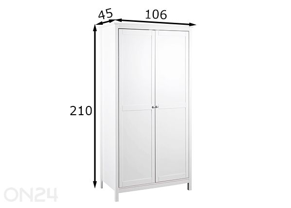 Riidekapp Chilly Home 106 cm mõõdud