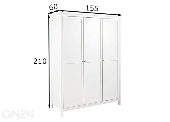 Riidekapp Chilly Home 155 cm mõõdud