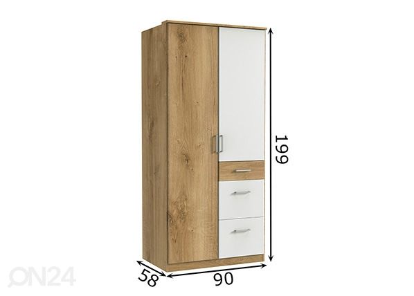 Riidekapp Click 90 cm mõõdud