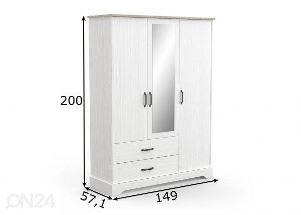 Riidekapp Cottage 149 cm mõõdud